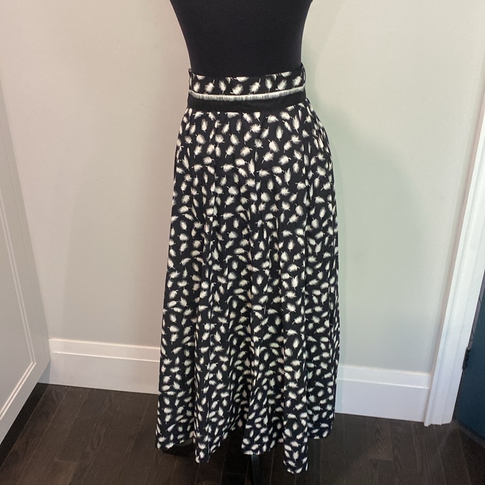 Katja Geiger Black White Cotton A-Line Midi Skirt Size 8 Medium Sweden designed - Picture 12 of 16